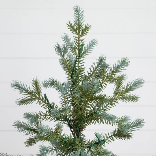 Nearly Natural 4ft. Pre-Lit Artificial Christmas Tree in Gray Ceramic Planter